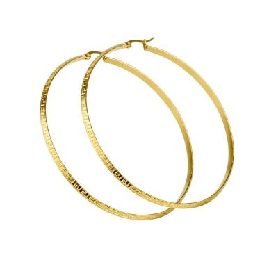 China Designer Inspired Hgflyxu Jewelry Stainless Steel Big Size Circle Hoop Earrings Fashionable Wholesale Luxury Women 2022 New for sale