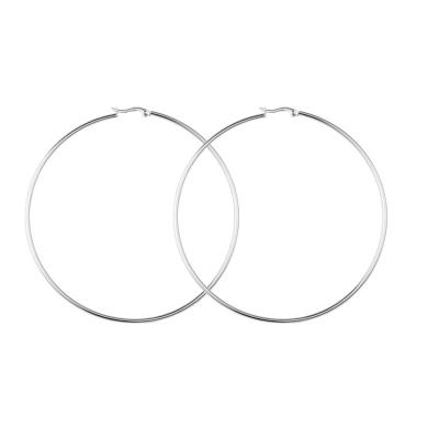 China FASHIONABLE Silver Color Stainless Steel Big Circle Big Hoop Earring For Simple Women for sale