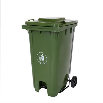 China 240 Liter Durable HDPE Plastic Foot Pedal Bin Wheelie Bin Eco-Friendly Sustainable for sale