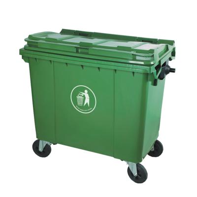 China Sustainable Plastic Trash Can 660l Large Pedal Plastic Waste Bin for sale