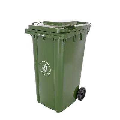 China 240 Liter Plastic Wheelie Wheelie Bin Sustainable Rubbish Bin for sale