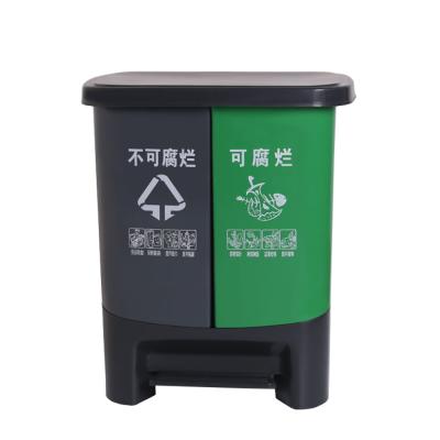 China Sustainable Kitchen Pedal Plastic Recycle Garbage Rubbish Bin Trash Bin for sale