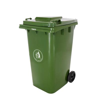 China Sustainable Cheap Price Color 240l Waste Bin Custom Plastic Trash Can With Wheel for sale