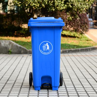 China Sustainable Street Public 120 Liter Waste Bin Wheelie Pedal Trash Can for sale