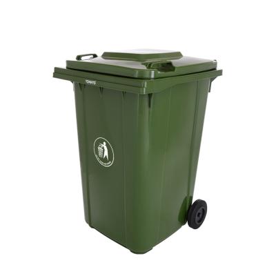 China Sustainable Wholesale 360l Volume Wheels Outdoor Garbage Containers Plastic Bins With Lids for sale