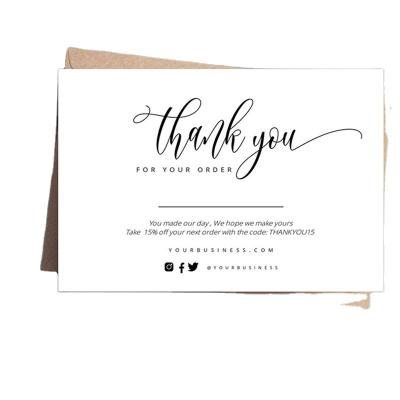 China Recyclable Jewelry Beige Blank Thank You Card For Small Business for sale