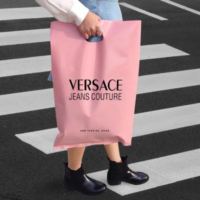 China Custom Printing Recyclable Plastic Shoe Shopping Bag Handle HDPE Plastic Retail Shopping Bag for sale