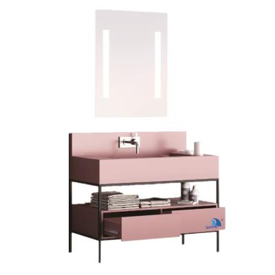 China Modern Wall Hung Led Bright Aluminum Bathroom Furniture Cabinet for sale