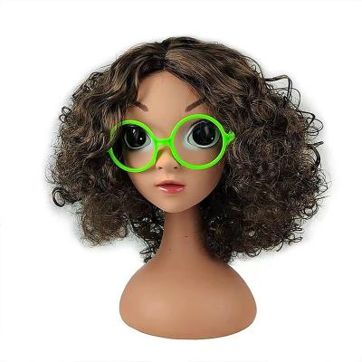 China Encanto Mirabel Kids Girls Wigs Hair Decoration Props Movie Cosplay Props New With Glass Frame for sale