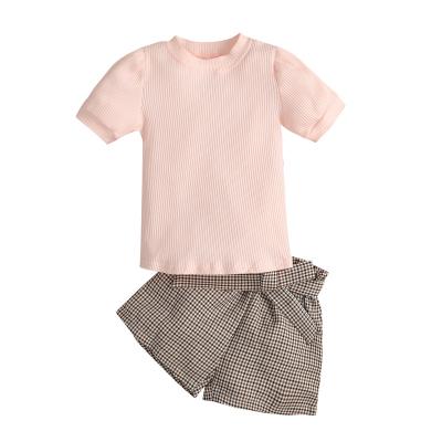 China Clothing Kids Girls Boutique Eco-friendly Washable Breathable Bulk Wholesale Clothes For Girls 2pcs Sets for sale