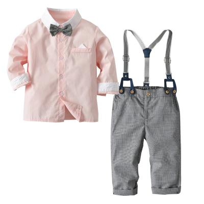 China Eco-friendly Washable Breathable Bulk Wholesale Kids Clothing Shirt+Long Pants Party Wedding Gentleman Boutique Clothing Set for sale