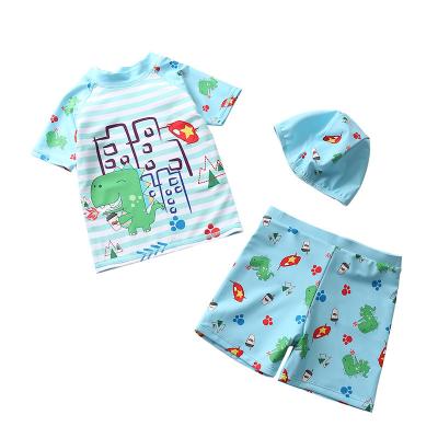 China Custom QUICK DRY Toddler Swimwear Little Boys Swimwear Baby Kids Cute Cartoon Beach Outfit 2pcs for sale