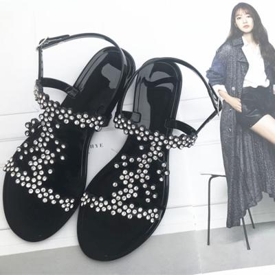 China 2020 Anti-Smell Women Platform Diamond Sandals Fashion PVC Sandals For Teens Girls Woman High Quality Shoes Open Toe Sandals Jieyang Shoes for sale