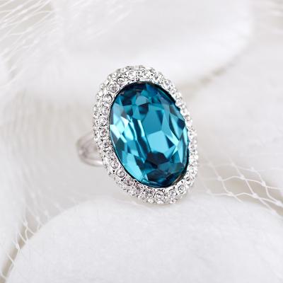 China Ref No.: 505008 Color blue ocean elements swaroski rings latest wholesale fashion kahn jewelry for sale