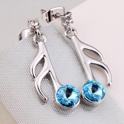 China Ref No.:406008 Thorn Flower Earring december birthstone blue zircon art jewelry for sale