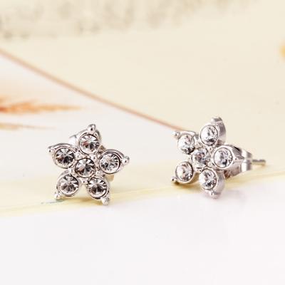 China Ref No.: 406025 Star small diamond flower Earring best online jewellery shopping best pearl jewelry for sale