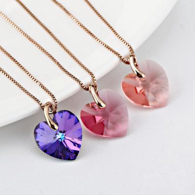 China Ref No.:140706 Colorful heart  heart pendant necklace gold plated online imitation jewellery  wholesale urban costume je for sale