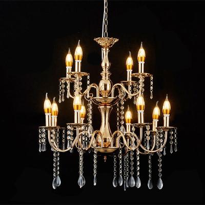 China Home Fixture Crystal Chandelier Luxury Bedroom Lighting hotel home decor living room wedding gold color led ceiling lamp for sale