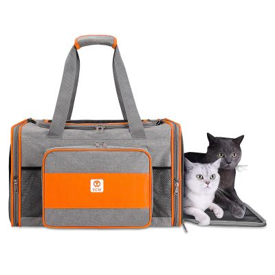 China New Custom Viable Expandable Foldable Soft Pet Carrier Pet Packing Bag Dog Pet Carrier Bag for sale