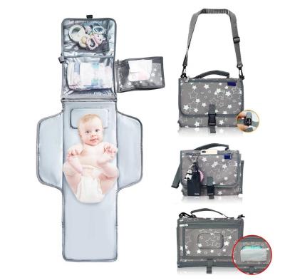 China 100% Custom Portable Diaper Pad Baby Changing Bag Infant Diapers Eco-Friendly Changing Mat Diaper Bag for sale