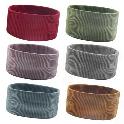 China Wholesale Fashion RARA Fashion Autumn Winter Hair Accessories Wide knitted headband pure color makeup sports headband for sale