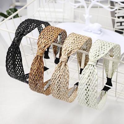 China Wholesale Custom Straw Headbands RARA Fashion Hair Accessories Girls Vintage Headwear Plain Hair Band Headband For Women for sale