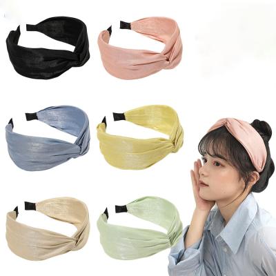 China Korean Sweet Wide Knot Women's Wide Knot Hair Accessories Hair Circles Headband RARA Style Cross Headband for sale