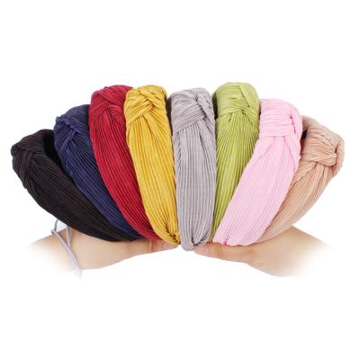 China Women Fashion Cloth Headband RARA Wholesale Custom Women Hair Accessories Fashion Korean Style Plain Wide Knotted Headband for sale