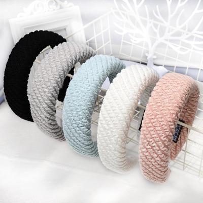 China Fashion Women Headband RARA Amazone Fashion Women's Headband Solid Color Cloth Knitted Sponge Wholesale Hot Selling Headband for sale