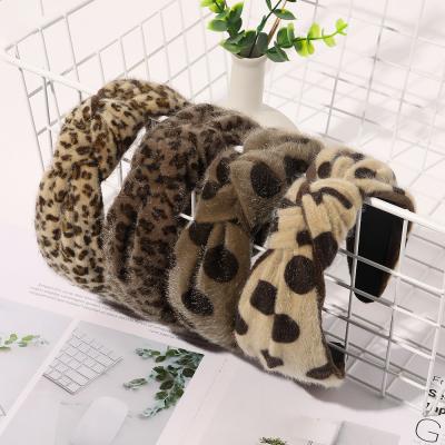 China Wholesale Leopard Dot Print Headbands For Women Winter Headband RARA Fashion Ladies Head Band Hair Accessories for sale