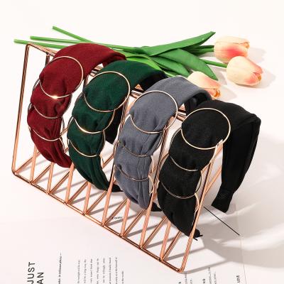 China Lady Fabric Metal Hair Accessories Korean Elegant Circles Hair Accessories RARA Fashion Wide Headband For Women for sale