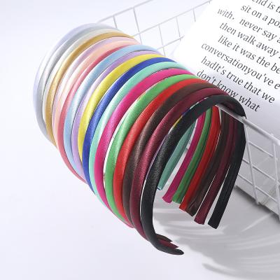 China Wholesale Cheap Plastic Headband Candy Color Satin Makeup Headband Women Fashion Headband RARA Women Hair Accessories DIY for sale