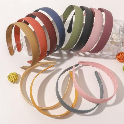 China RARA Fashion Women Hair Accessories Candy Solid Color Matte Plain Plastic Headband for sale