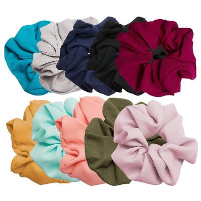 China Women's Chiffon Hair Scrunchies RARA Hair Scrunchies Solid Color Elastic Hair Bands Girl Elastic Hair Bands Elastic Ponytail Holder Ties Wholesale for Women for sale