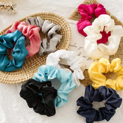 China RARA summer scrunchies candy color hair scrunchies small fashion women solid color satin candy holder ponytail hair tie accessories for sale