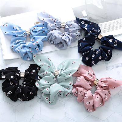 China New Fashion Scrunchies RARA Women's Hair Scrunchies Rabbit Ear Elastic Women Hair Tie Hair Accessories Ponytail Holders Cloth Pure Color Hair Scrunchies for sale