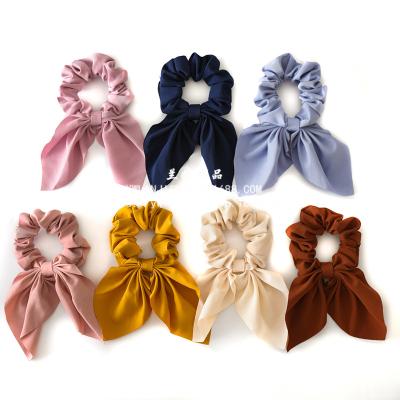 China Women's Hair Scrunchies RARA 9 Colors Fashion Women's Silk Hair Scrunchies Hair Accessories Cloth Solid Colors Bunny Elastic Hair Ties Wholesale for sale