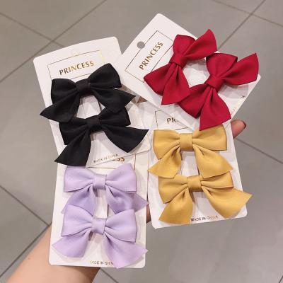 China 2021 Hot Selling Cloth Children's Hairpin Hair Accessories Summer Little Girls Cute Bow Hair Clips for sale