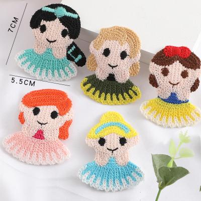 China Princess Snap Hair Clips Cloth Knitted Hair Clips Wholesale Cute Cartoon Kids Hair Accessories RARA Cloth Kids Hair Accessories For Girls for sale