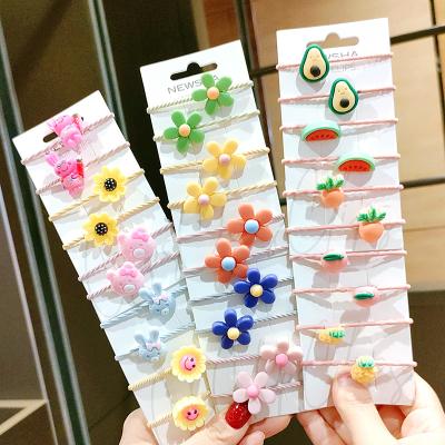 China RARA 10Pcs/Lot Cute Cloth Fruit Baby Elastic Hair Bands Ribbon Flower Bows Headband Kids Hair Rope Hair Accessories for sale