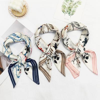 China Custom Wholesale RARA 70*70cm Square Ladies Neck Scarves Fashion Summer Women Printing Square Satin Silk Scarf for sale