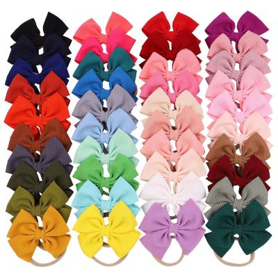 China Wholesale Hot Selling Children's Hair Accessories RARA Amazon Baby Hair Ties Ring Hair Ties Ribbon Bow 4.5 Inch Babies for sale