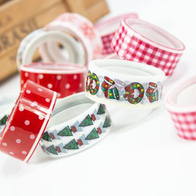 China Wholesale Style Heat Sensitive Christmas Decoration Adhesive Tape Designed Six Patterns Christmas DIY Gift Masking Adhesive Tapes for sale