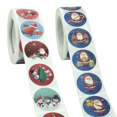 China Waterproof Christmas Paper Sticker Roll 1 Inch Adhesive Sticker Label 1 Inch Adhesive Sticker Label for sale