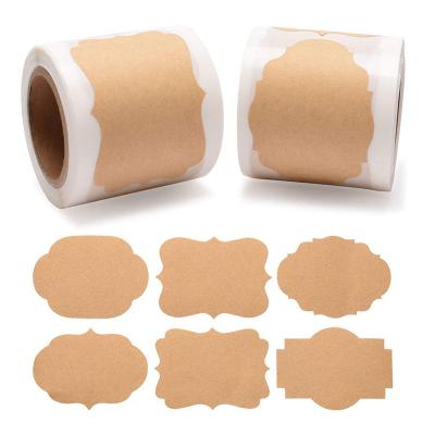 China 150pcs/roll Irregular Heat Sensitive Sticker 6 Designs Xmas Brown Paper Sticker For DIY Gift Decoration for sale