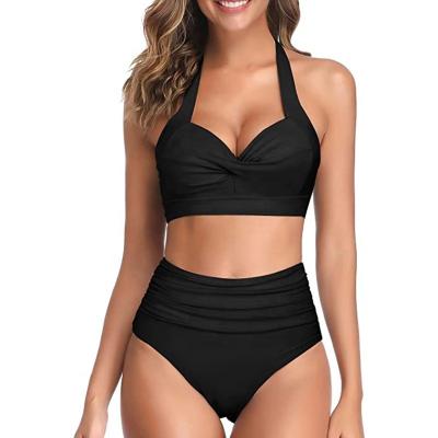 China Wholesale Breathable Hard Cup Underwire Halter Lift Up Bikinis And Tops Bikini Swimwear Women Swimwear Waist Beach Wear for sale