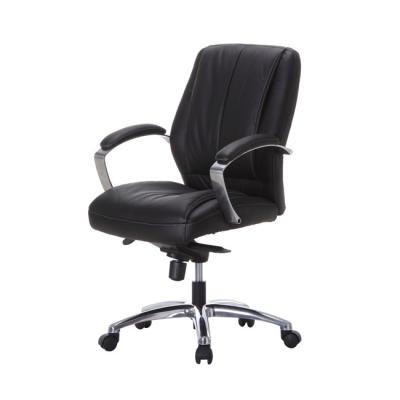 China Middle PU Back Korea Gas Lift Office Chair Synthetic Genuine Leather Boss Adjustable Middle (Height) for sale