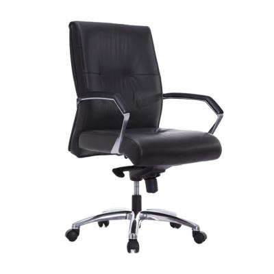 China (Waist) Mid Low Five Star Director Synthetic Genuine Leather Adjustable PU Back Office Boss Chair for sale