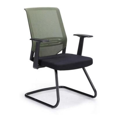 China Slipcovered Mesh Back Black Round Powder Coat Cantilever Office Meeting Metal Base Chair for sale