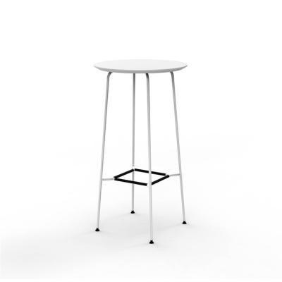 China Top is MDF in Powder Coated White Factory Made Metal Legs 4 TOP MDF Tall Bar Table for Hotel Lobby for sale